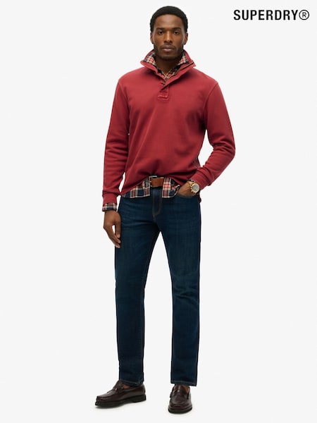 Superdry Red Cotton Classic Pique Half Zip Jumper (W61551) | €83