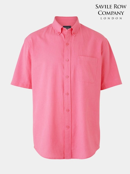 Rosa - Savile Row Company Classic Fit Linen Cotton Short Sleeve Casual Shirt (W61573) | R$ 545