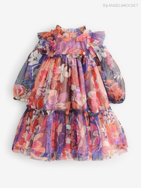 Angel & Rocket Purple Eleanor Floral Print Mesh Dress (W61589) | R$ 275 - R$ 295