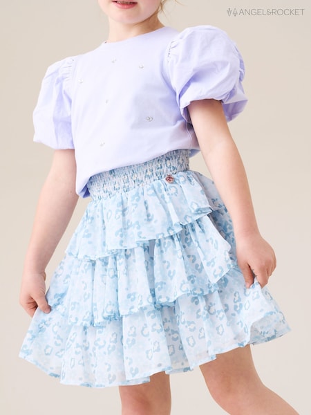 Angel & Rocket Blue Polly Leopard Print Ra Ra Skirt (W61601) | R$ 235 - R$ 275