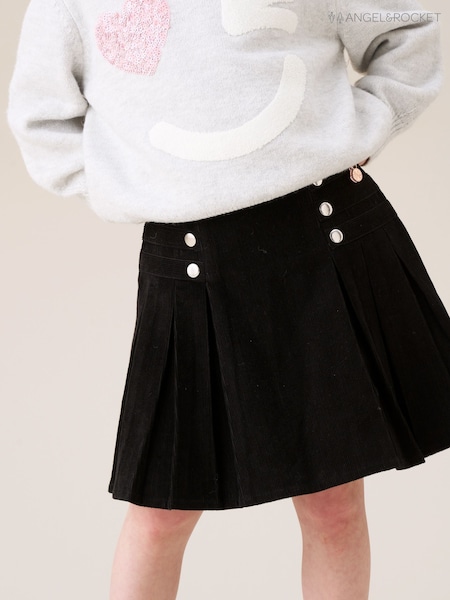 Angel & Rocket Black Lucile Cord Pleated Skirt (W61610) | R$ 255 - R$ 295