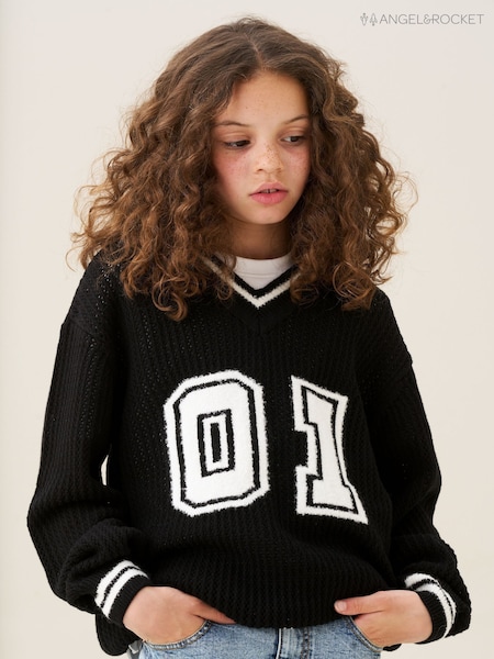 Angel & Rocket Black Reece Varsity Jumper (W61614) | R$ 255 - R$ 295