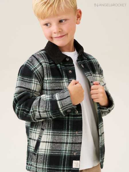 Angel & Rocket Green Everett Plaid Padded Shacket (W61639) | R$ 355 - R$ 395