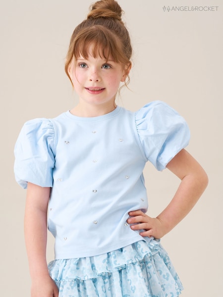 Angel & Rocket Blue Aofie Bow T-Shirt (W61641) | 79 QAR - 99 QAR