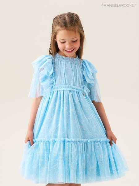 Angel & Rocket Blue Juliana Printed Frill Mesh Dress (W61647) | € 33 - € 42