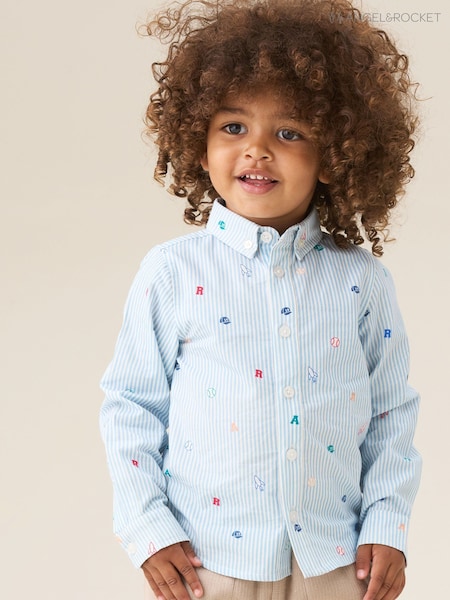 Angel & Rocket Blue Zion Mini All Over Print Stripe Shirt (W61670) | R$ 180 - R$ 195
