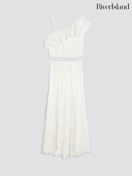 River Island Cream Girls Shimmer Maxi Skirt Set (W61687) | €36