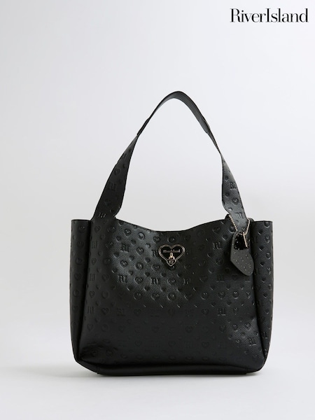River Island Black Girls Faux Leather Unlined Shopper Bag (W61695) | € 34