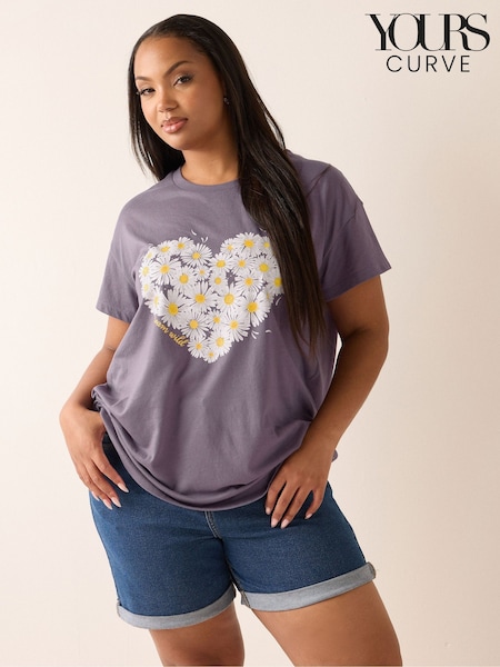 Violet - Tricou Yours Curve cu imprimeu (W61720) | 149 LEI