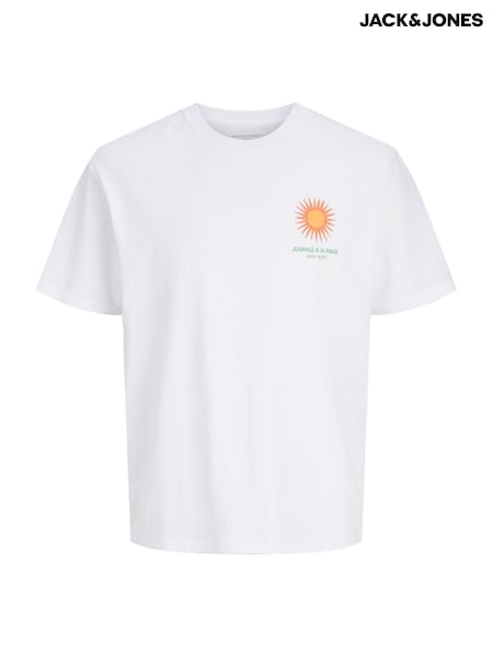 JACK & JONES White Short Sleeve Back Graphic Print T-Shirt (W61745) | R$ 160