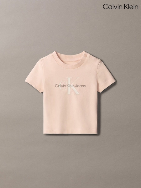 Calvin Klein Pink Monogram Short Sleeve T-Shirt (W61948) | € 39