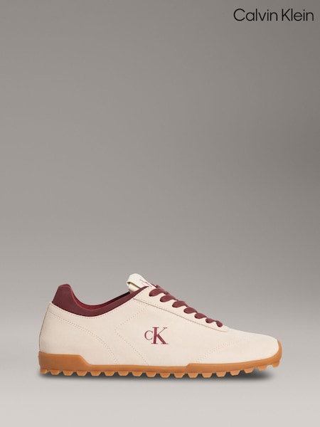 Calvin Klein White Low Profile Leather Runner Trainers (W61989) | €140