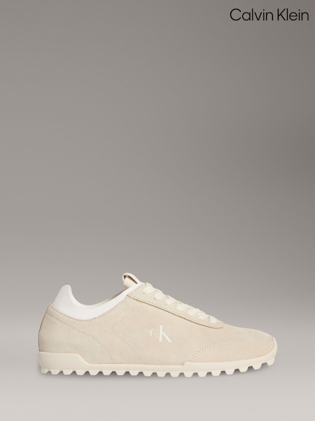 Calvin Klein White Low Profile Leather Runner Trainers (W62008) | €140