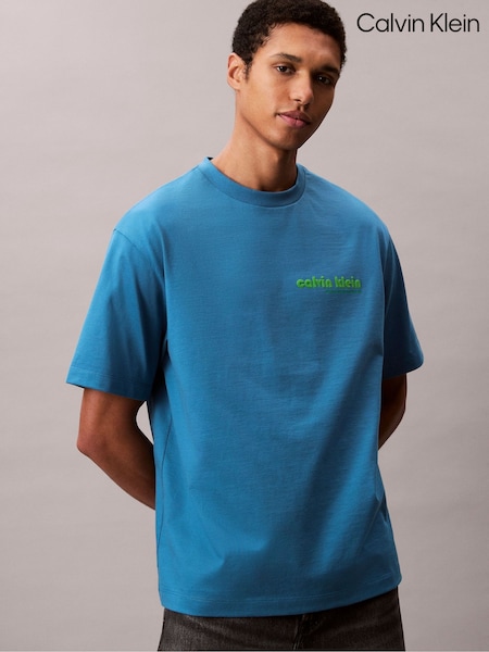 Calvin Klein Blue Short Sleeve Resort T-Shirt (W62032) | €78