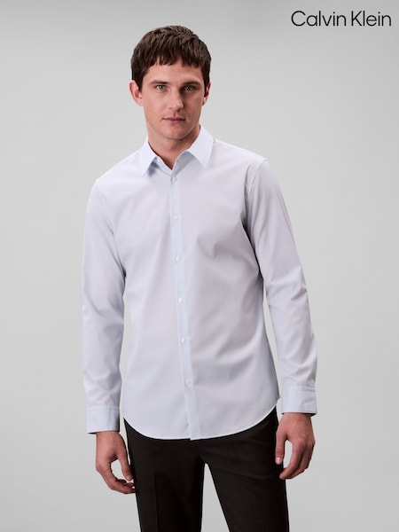Calvin Klein Blue Stretch Cotton Stripe Shirt (W62048) | 445 QAR