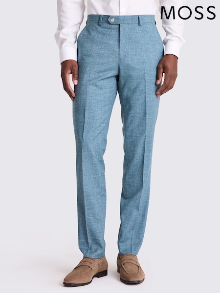 MOSS Tailored Fit Teal Slub Trousers (W62057) | 99 €