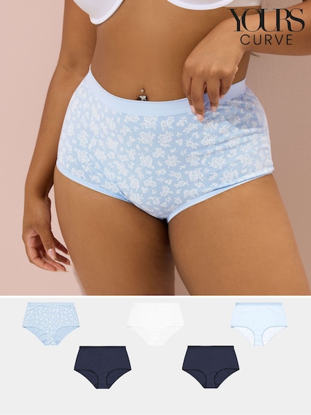 Yours Curve Floral Print Knickers 5 Pack (W62090) | R$ 195