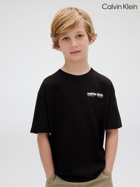 Calvin Klein Black Relaxed Geo Backprint T-Shirt (W62120) | €77 - €95