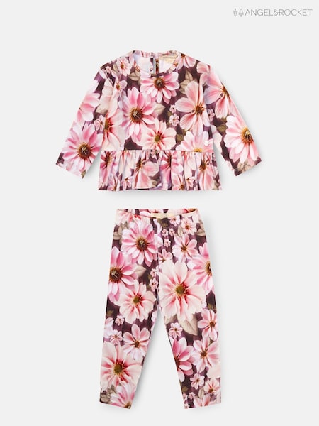 Angel & Rocket Pink Marley Stripe Jersey Top And Spot Leggings (W62170) | AED143 - AED155