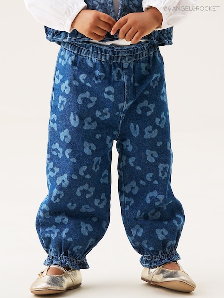 Angel & Rocket Blue Petra Leopard Print Denim Trousers (W62176) | €24 - €27