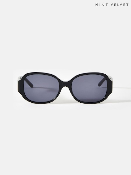 Mint Velvet Black Round Sunglasses (W62350) | SGD 114