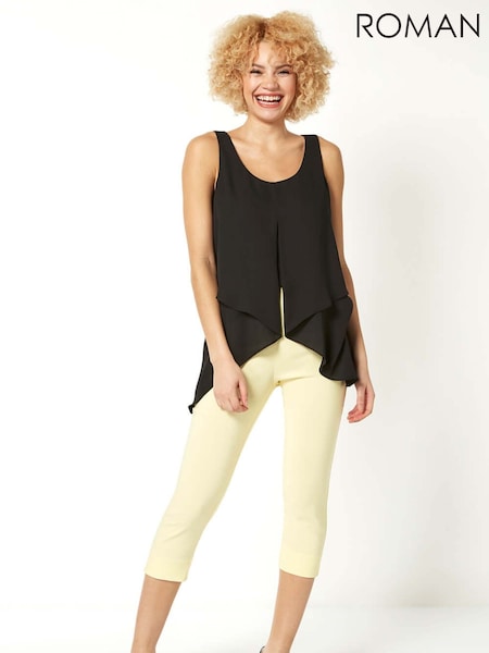 Negro - Roman Asymmetric Sleeveless Vest Blouse (W62727) | 31 €