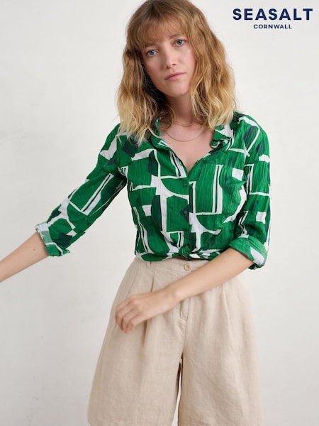 Verde claro - Seasalt Cornwall Poisson Printed 100% Cotton T-Shirt (W62802) | 75 €