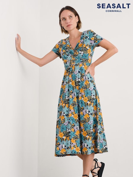 Seasalt Cornwall Blue Petite Petite 100% Cotton Chapelle Dress (W62803) | €84