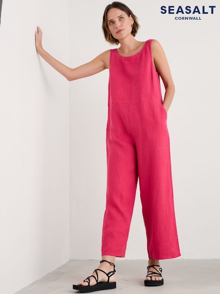 Seasalt Cornwall Petite Salt Air Wide Leg100% Linen Jumpsuit (W62805) | €142
