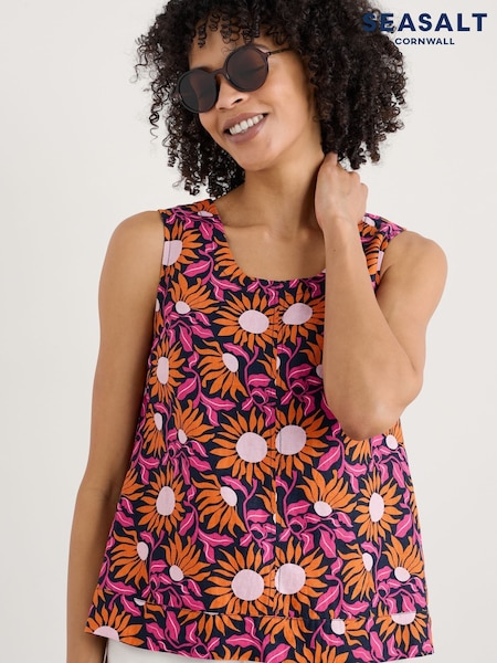Seasalt Cornwall Pink Lighthouse Station Linen Vest (W62813) | €75
