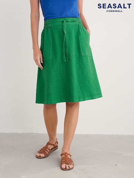 Seasalt Cornwall Pepper Moth 100% Linen Skirt (W62817) | ‏332‏₪