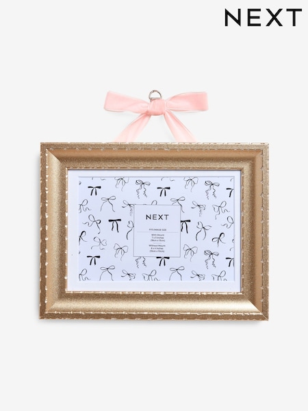 Gold Velvet Bow Hanging Ornate Photo Frame (W62923) | €16