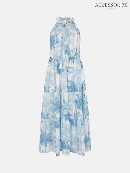 Accessorize White Palm Print Maxi Dress (W62953) | €77