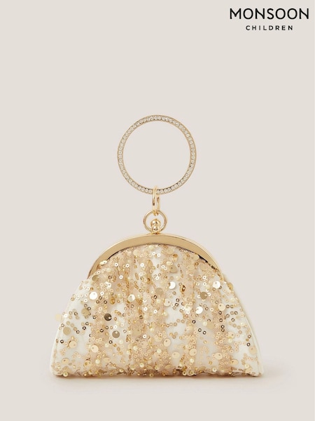 Monsoon Natural Embroidered Tulle Bangle Mini Bag (W62963) | €29