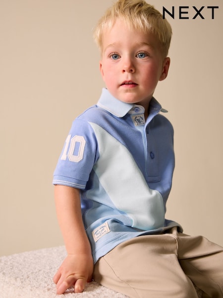Blue Colourblock Short Sleeve Polo Shirt (3mths-7yrs) (W63051) | AED41 - AED51