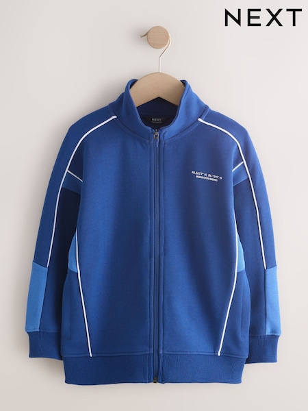 Cobalt Blue/Black Panelled Sports Zip Through Jacket (3-16yrs) (W63235) | AED81 - AED107