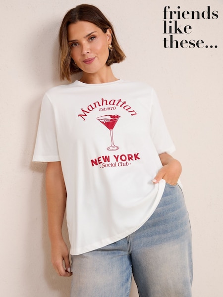 Friends Like These Crew Neck Slogan Easy T-Shirt (W63241) | R$ 215