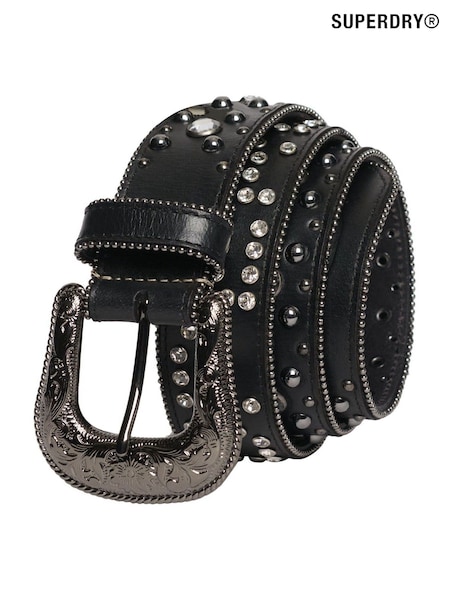Superdry Black Rhinestone Belt (W63312) | €61