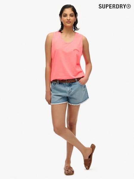 Superdry Pink Essential Logo Garment Dye Vest Top (W63324) | €22.50