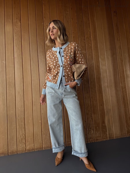 Never Fully Dressed Brown Deer Print Hollie Cardigan (W63380) | €164