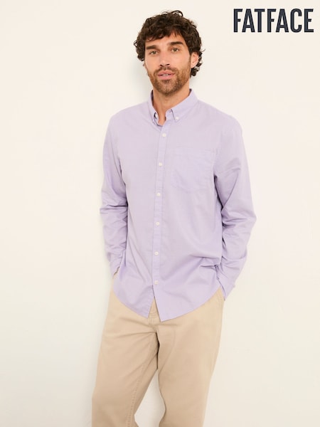 FatFace Seagre dusky purple Long Sleeve Semi Plain Shirt (W63388) | €65