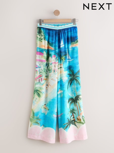 Pink/Blue Modal Wide Leg Trousers (W63492) | €45