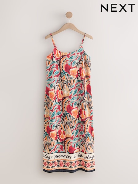 Rust Red Midi Slip Summer Dress (W63494) | AED117