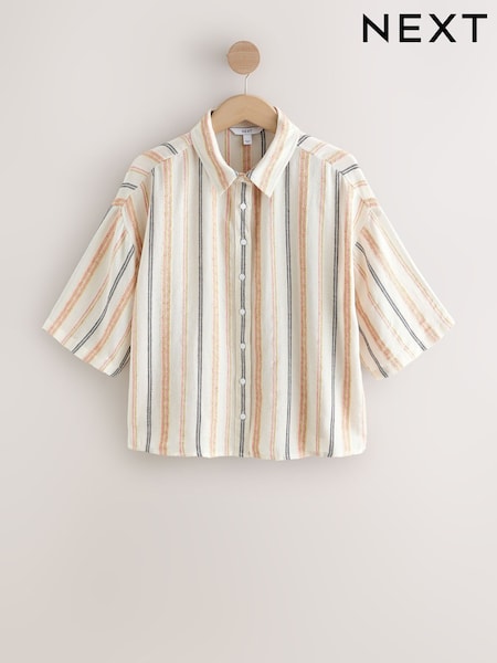 Peach Pink Relaxed Button Down Shirt (W63501) | €41