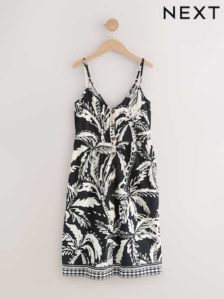 Black/White Jersey Button Down Midi Dress (W63504) | €28