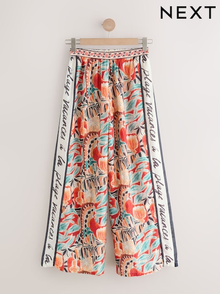 Rust Red Palazzo Wide Leg Trousers (W63513) | $65