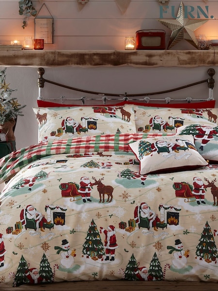 Furn Multicolour Jolly Santa Christmas Duvet Cover Set (W63703) | €27 - €50