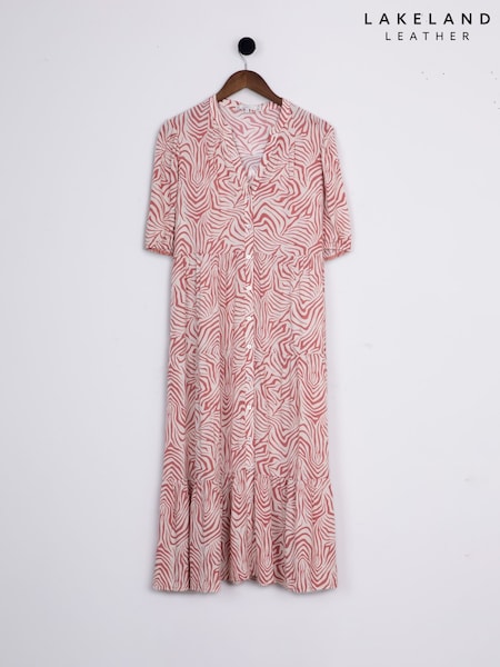 Lakeland Clothing Pink Serena Animal Print Midi Dress (W63853) | R$ 445
