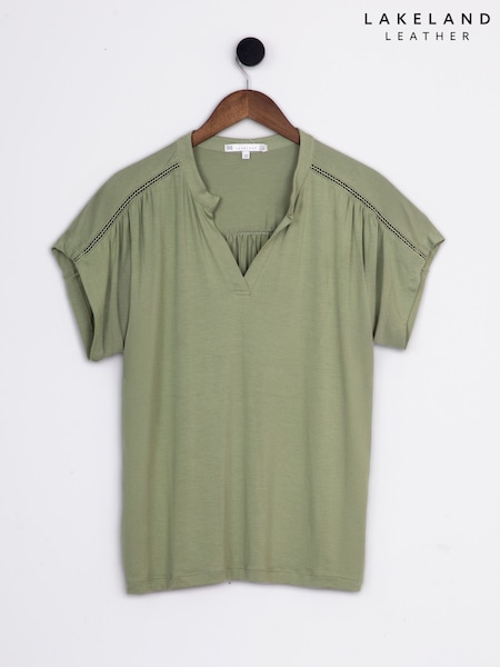 Lakeland Clothing Green Poppy Jersey Top (W63855) | AZN 88