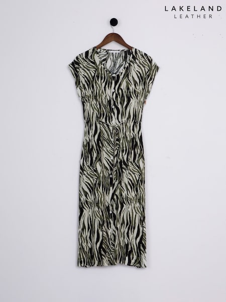 Lakeland Clothing Green Zoe Printed Midi Dress (W63857) | R$ 395